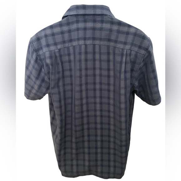 QUIKSILVER Blue Plaid Short Sleeve Collared Shirt Men M Medium - Picture 3 of 6